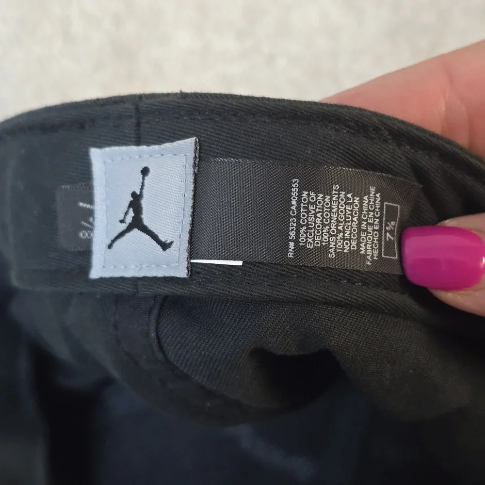 Air Jordan Hat Men 7 5/8 Black Its The Shoes Jumpman Fitted Cap‎